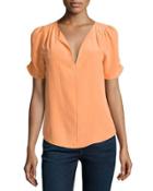 Amone Short-sleeve Crepe Top,