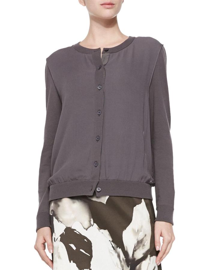 Georgette Overlay Knit Cardigan