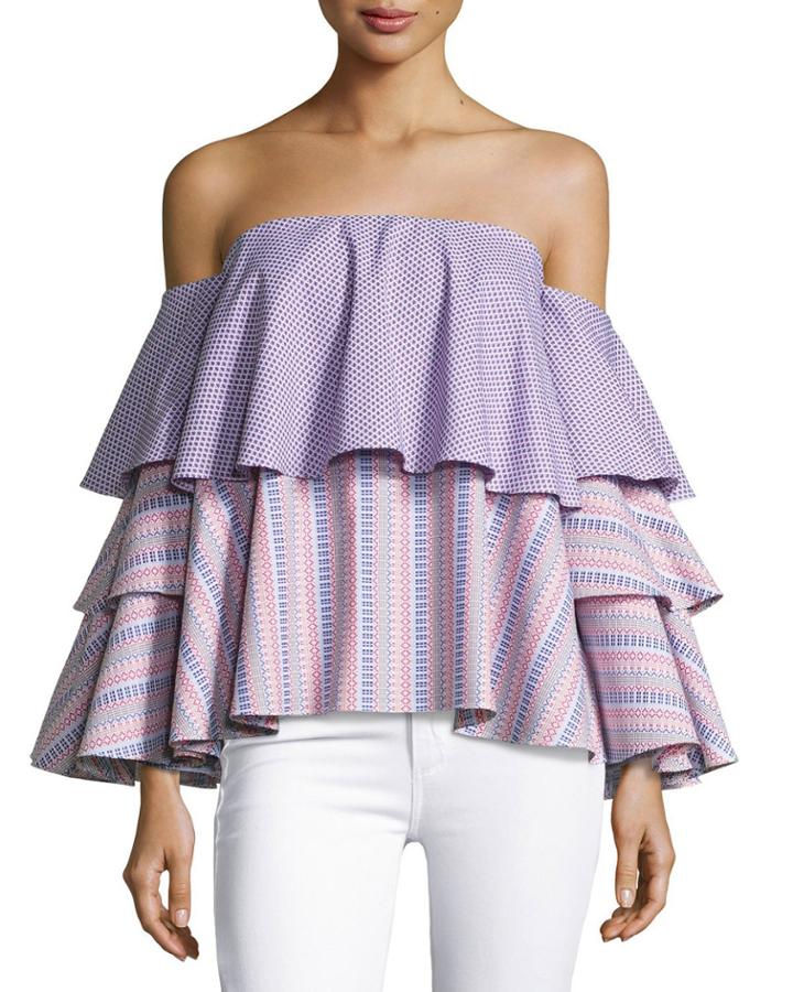 Carmen Off-the-shoulder Printed Blouse
