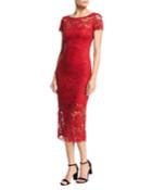 Linda Stretch Lace Short-sleeve Dress