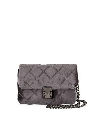 Jane Quilted Velvet Mini Crossbody Bag
