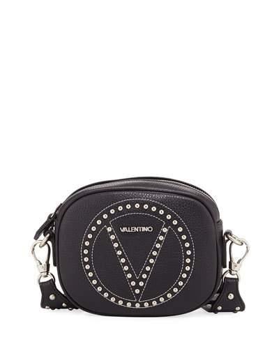 Nina Dollaro Studded Crossbody Bag, Black