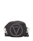 Nina Dollaro Studded Crossbody Bag, Black