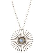 Starburst Labradorite & Diamond Pendant Necklace