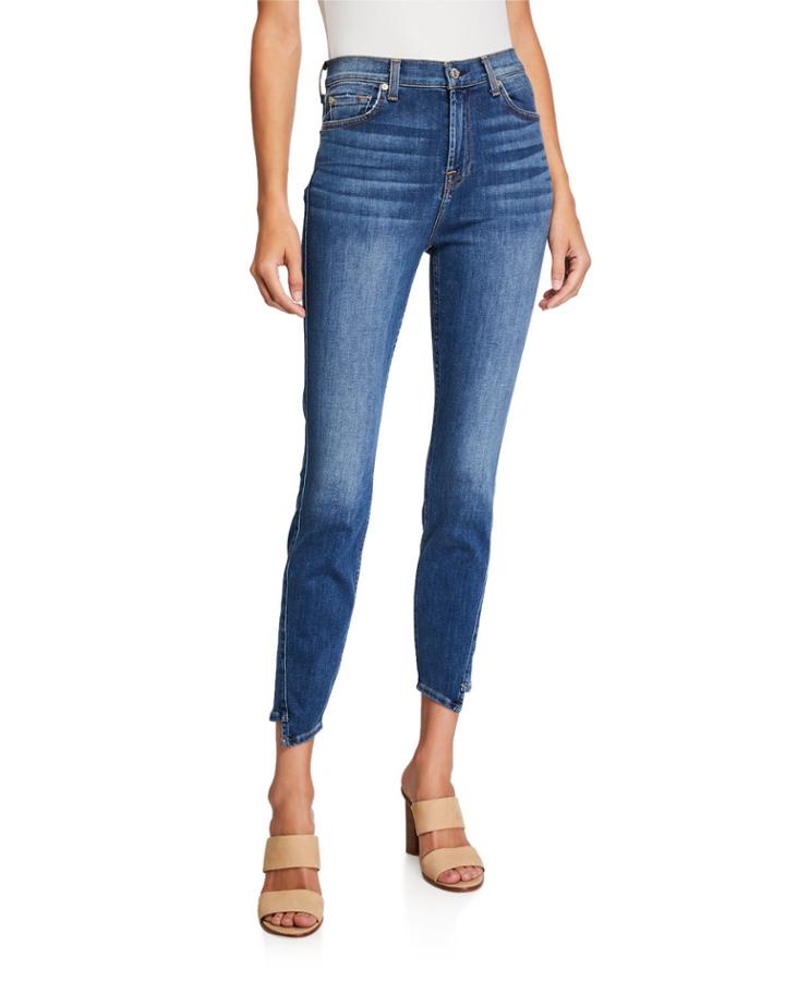 High Waist Ankle Gwenevere Spliced Hem Jeans