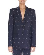 Two-button Blazer With Ant Embroidery