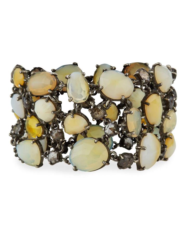 Polki Diamond & Opal Trellis Bracelet