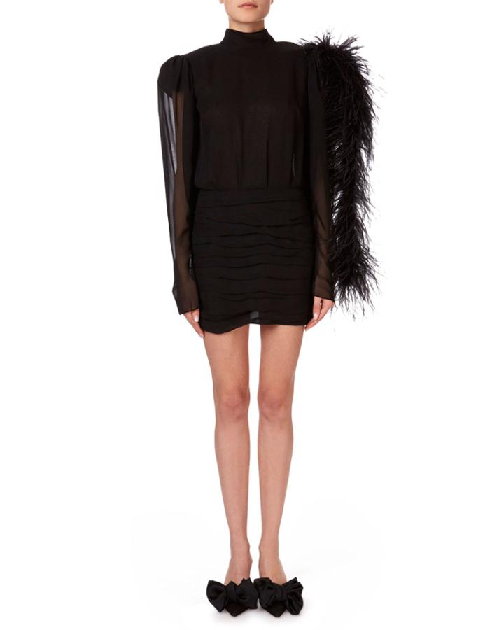 Dubai Feather-shoulder Open-back