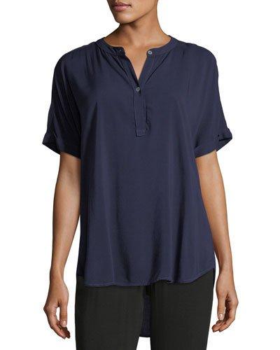 Tab-collar Short-sleeve Henley