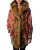 Aztec Faux-fur Hooded Coat