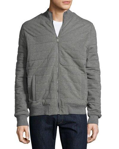 Quilted Puffer Zip-front Jacket, Ash