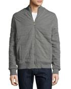 Quilted Puffer Zip-front Jacket, Ash