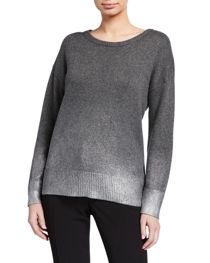Long-sleeve Drop-shoulder Foiled