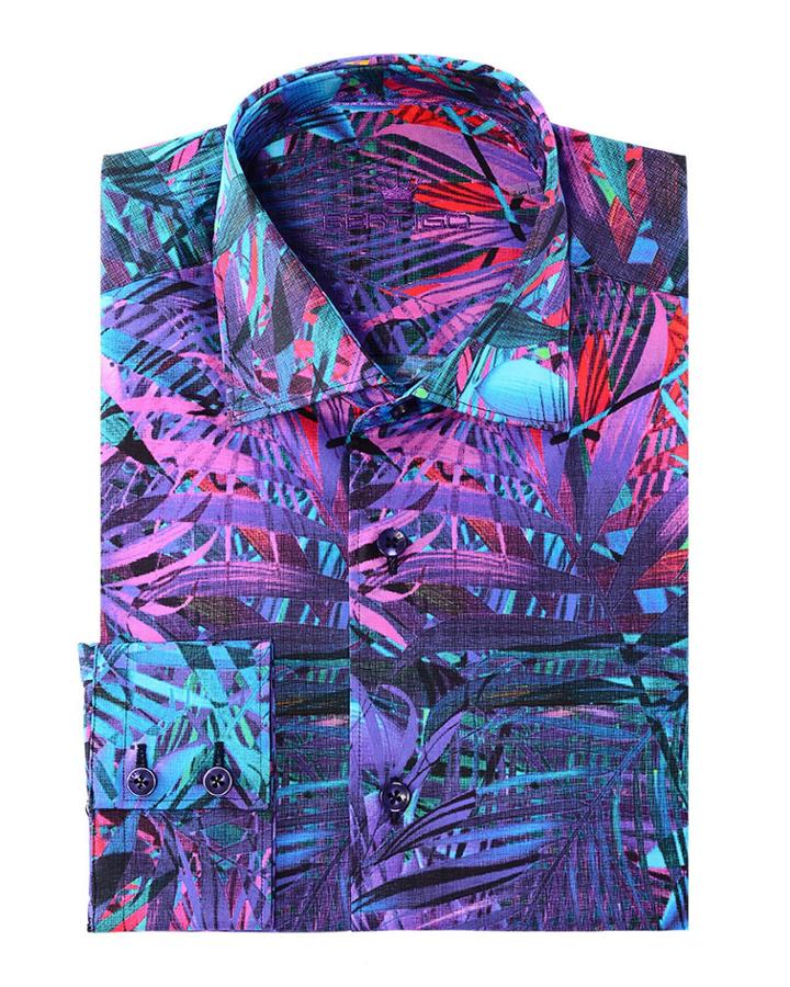 Men's Tom Long-sleeve Poplin Tropical Print