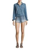 Thomas Denim Long-sleeve Playsuit,