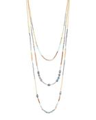 Long Triple-strand Beaded Necklace