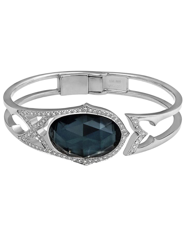 Lc Estate Jewelry Collection Estate Stephen Webster 18k Hematite & Diamond Bangle Bracelet, Women's, Gold