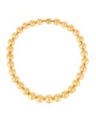 14k Golden Matte Beaded Necklace