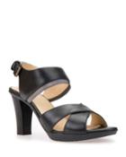 Leather Mid-heel Crisscross