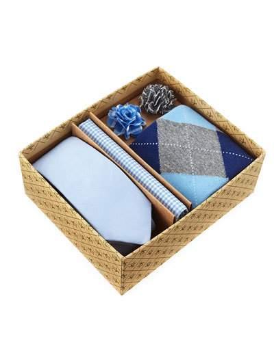 Five-piece Sock And Tie Box Set, Multi/light Blue