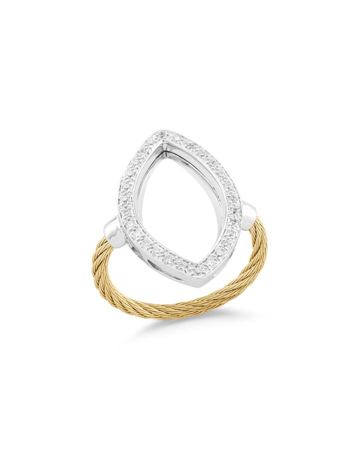 Open Diamond Pave Marquise Ring, Yellow,