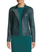 Warren Leather Asymmetric Zip Jacket