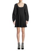 Plisse Full-sleeve Fit-and-flare