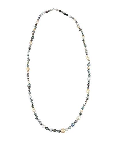 Multicolored South Sea & Tahitian Pearl Rope Necklace