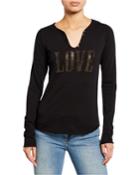 Tunisien Beaded Love Henley Tee
