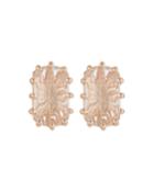 14k Rose Gold 12x6mm Topaz Stud Earrings, White