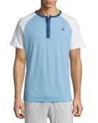 Embroidered-logo Short-sleeve Henley Tee