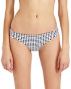 Lily Grid-print Hipster Bikini Bottom