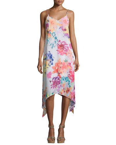 Paisley Chain-strap Maxi Dress, Orange/multi