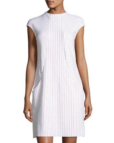 Racer-front Striped Knit Dress