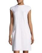 Racer-front Striped Knit Dress