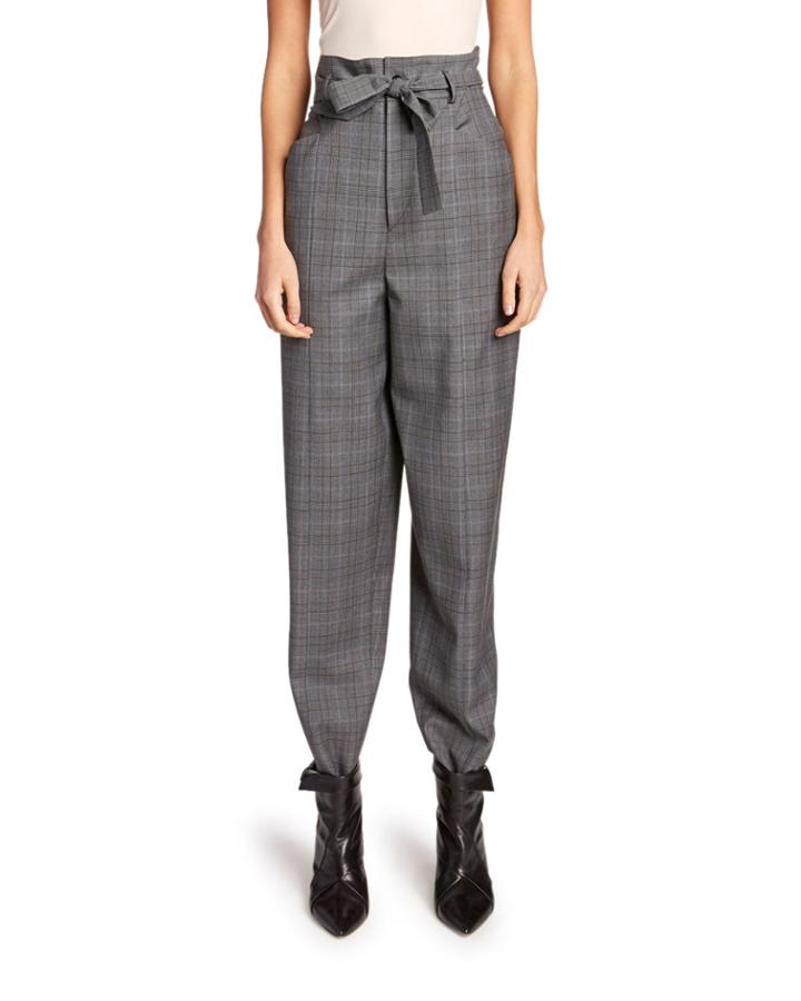 Vittoria High-rise Check Wool Pants