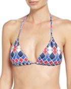 Printed Triangle Bikini Top,