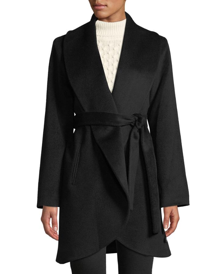 Curve-front Wool-cashmere Clutch Coat