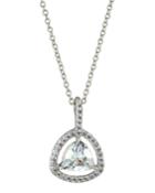 Open Cubic Zirconia Trillion Pendant Necklace