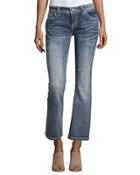 Relaxed Boot-cut Jeans W/embroidery, Medium Wash