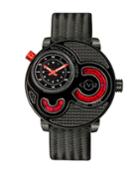 Men's Swiss Quartz Macchina Del Tempo Black Leather