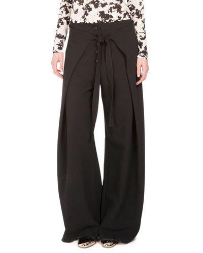 Wide-leg Wrap-front Trousers
