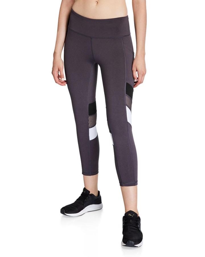Colorblock Mesh Capri