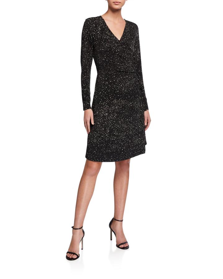 Printed Self-tie Wrap Dress