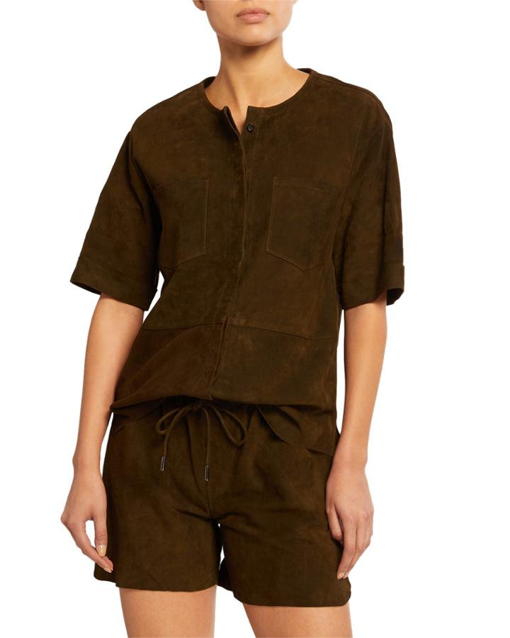 Walking Suede Patch-pocket Tunic