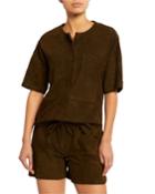 Walking Suede Patch-pocket Tunic