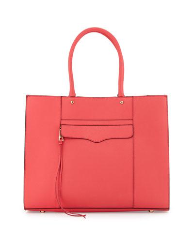 Mab Large Saffiano Tote Bag, Coral