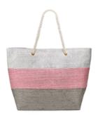 Striped Canvas Tote Bag, Pink