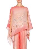 Birds Paradise Striped Poncho,
