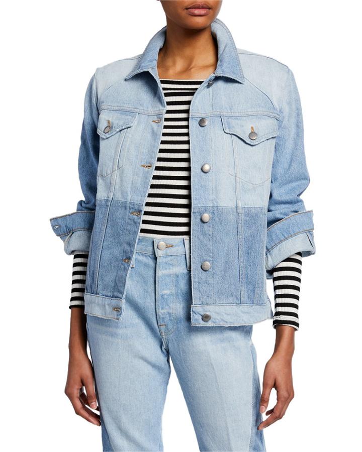 Le Panel Block Denim Jacket